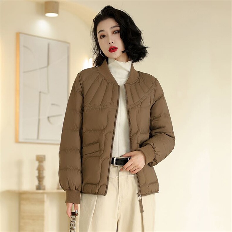 YGYL24冬季新款现货韩版白鸭绒羽绒服通勤立领,女装羽绒服,阳光伊恋