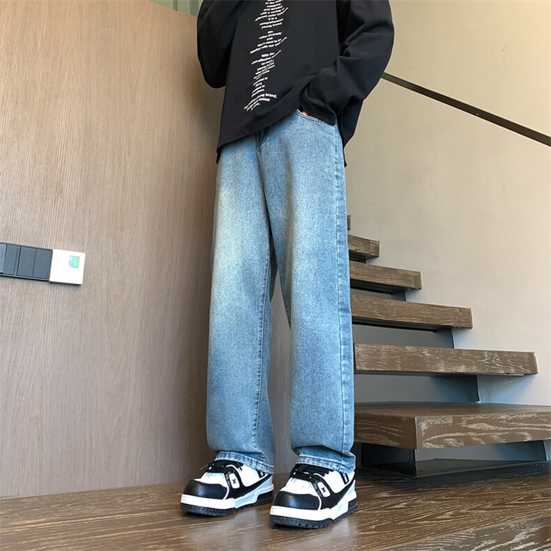 现货牛仔裤男秋季新款美式高街潮牌宽松直筒裤XZ811A-FN01-特P40,男装牛仔裤,星座811A
