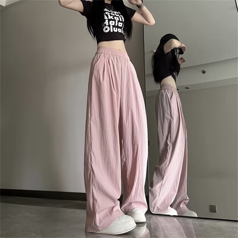 夏季高腰阔腿裤肌理感山本裤宽松休闲空气裤垂感裤薄女QK124-p35,男装休闲裤,星座1008