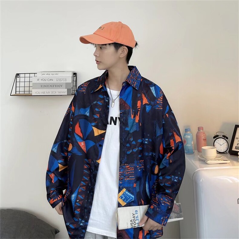 长袖宽松版衬衫男港风潮流C147P26,男装衬衫,星座1116-2
