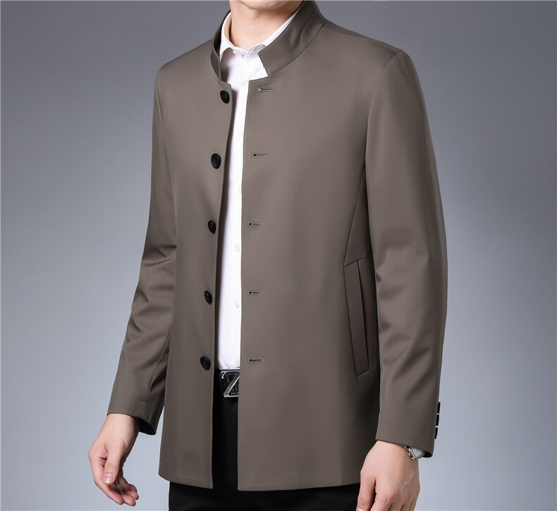 中年男士外套秋季新款百搭休闲爸爸装立领夹克外套男MY8207-P145,男装夹克,电商B212（原钱塘6029）