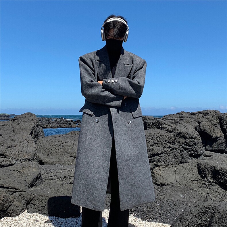 毛呢大衣男中长款宽松过膝呢子风衣外套603-1-DY13-P128控168，男装风衣，星座403（原603-1）