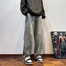 k1068-p55-控78M-5XL现货宽松cleanfit牛仔裤港风高阶黑暗牛仔，男装牛仔裤，星座116