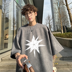 2024夏季新款麂皮绒圆领短袖T恤RT439-特P19控38，男装T恤，电商B370