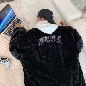复古刺绣棒球服男秋冬季加厚羊羔毛外套加绒痞帅夹克   W2257-P58图片