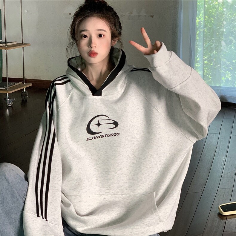 EE082-P65卫衣男女情侣薄款2024宽松印花外套连帽韩版上衣200斤,女装短外套,星座911-3