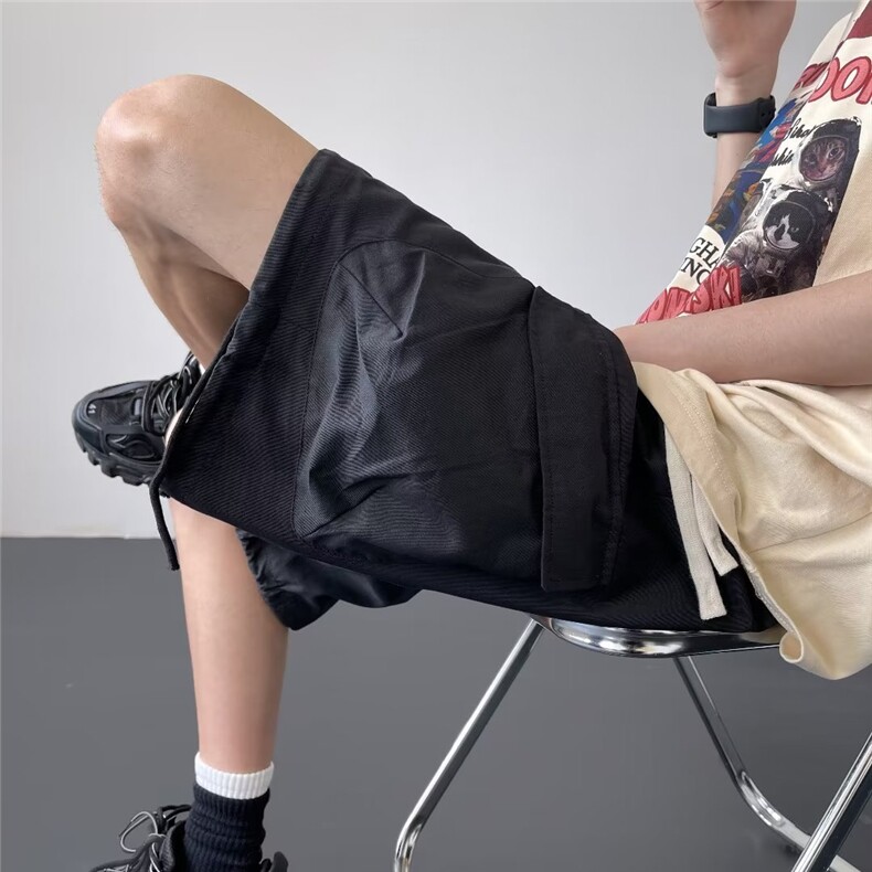 工装短裤男港风潮流痞帅口袋2024夏季新款ins宽松五分裤K5088-P30,男装休闲裤,星座412-2