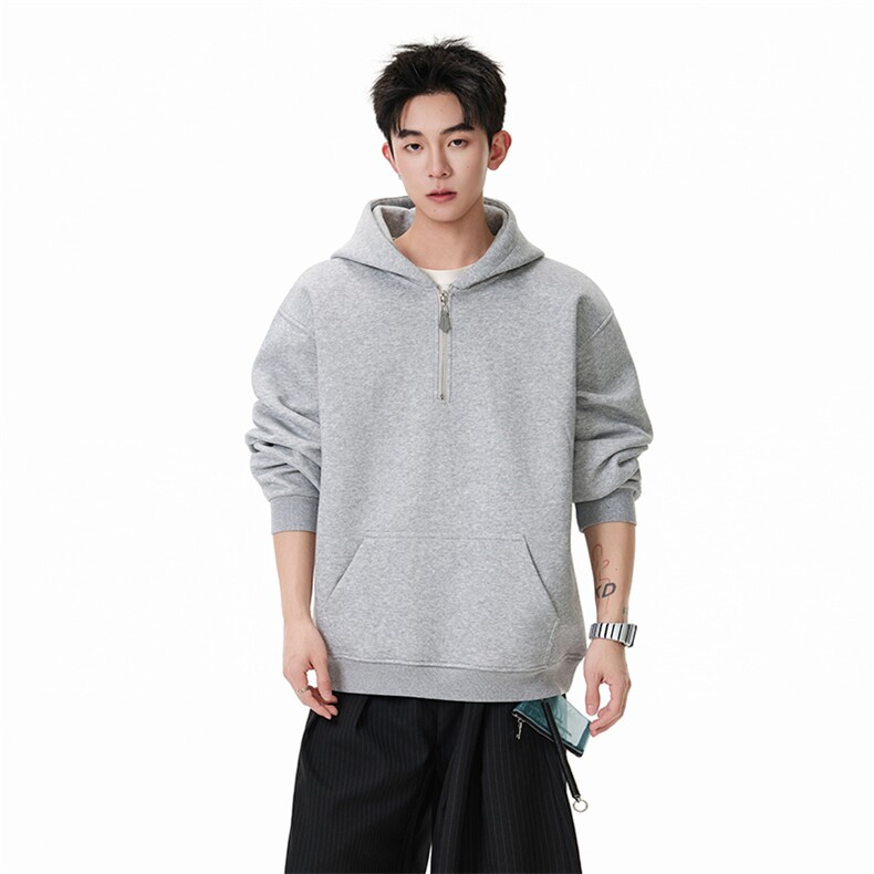 2026春装高克重宽松纯色连帽金属拉链卫衣卫衣AW001-P60-控108，男装卫衣，星座216(原A116)