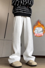 灰色美式卫裤男款秋重磅运动裤子直筒cleanfit高腰显瘦弯刀微喇裤，男装卫衣，电商A001
