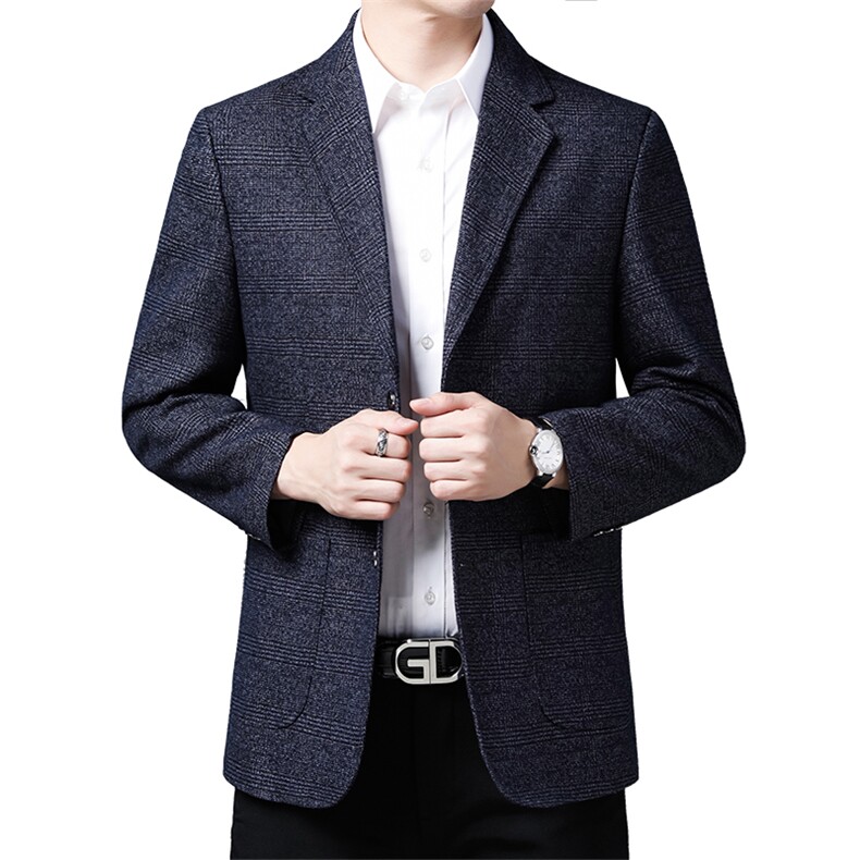 男装西服外套2023春秋季新款爸爸装中年男士商务休闲纯色上衣,男装西服,电商B212（原钱塘6029）