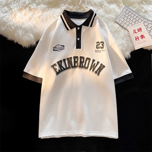 1港风polo衫潮大码M-5XL情侣风翻领短袖T恤男DP7741P45控68图片