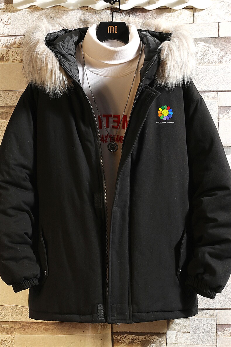 MM48101-P130冬季大毛领衣男士大码加厚袄男服砖墙挂拍,男装棉衣,电商A040A