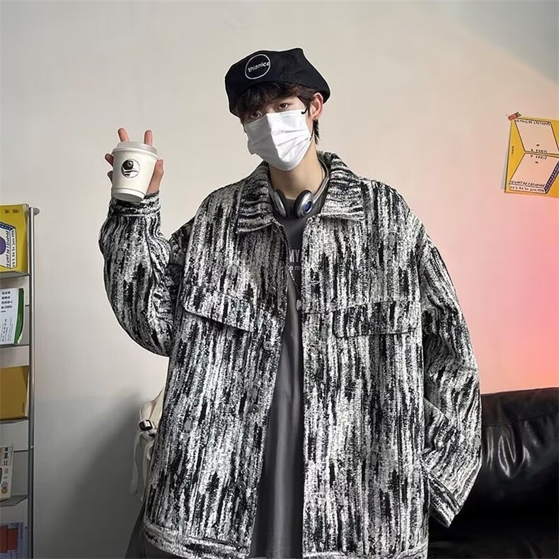 小香风外套男士秋冬季宽松潮牌上衣服男生秋冬款痞帅休闲工装夹克,男装夹克,星座218-1（原230）