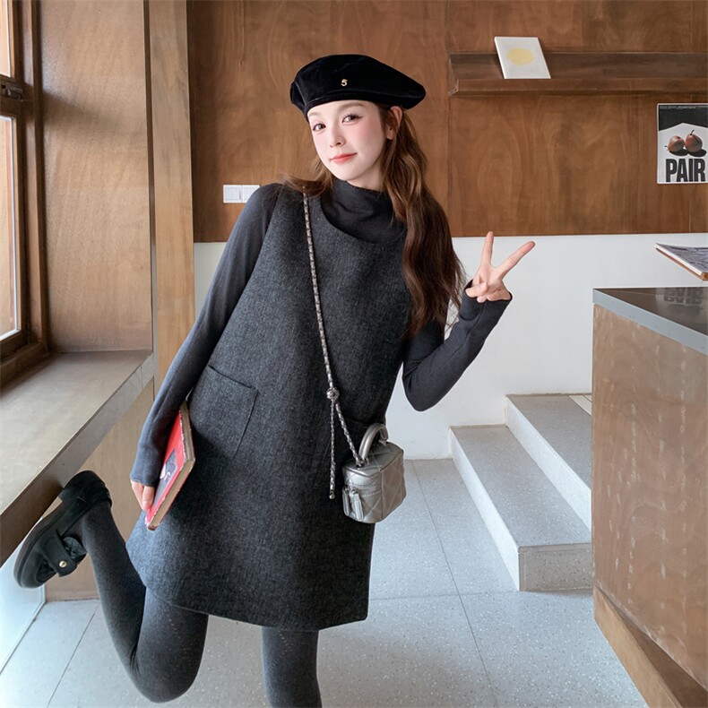 【】打底针织+背心宽松套裙送围脖三件套2D148-2603-P170K255,女装套装/套裙,2D148