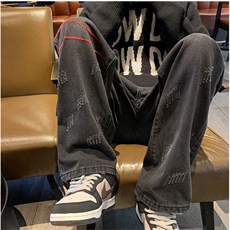 1014-1~KZ1619-P43~2025春秋新款美式复古刺绣直筒牛仔裤男，男装牛仔裤，星座1014-1