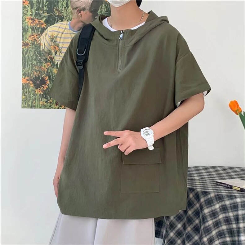 潮流夹克潮男休闲时尚外套防晒衣薄款短袖连帽T755P32,男装夹克,星座1116-2