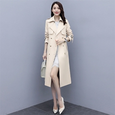 风衣女中长款2025春秋新款修身显瘦垂感高端英伦风气质大衣外套潮，女装风衣，韩蔻秀