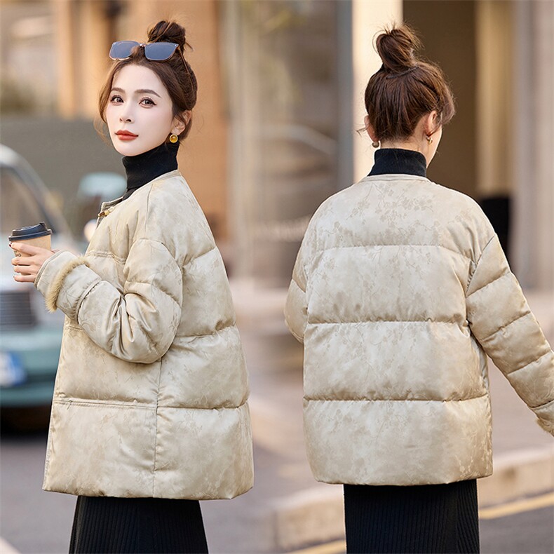 新中式国风羽绒服女2024冬季新款高级感超好看独特漂亮短款厚外套,女装羽绒服,奕可儿