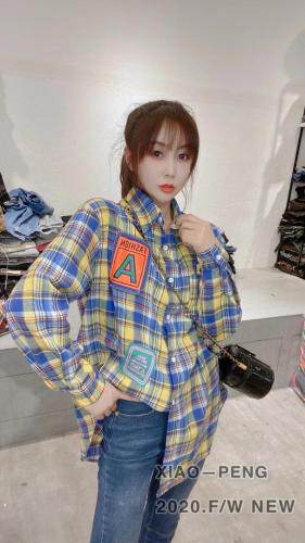 2021春款个性设计格子衬衫，女装衬衫，红雀纺