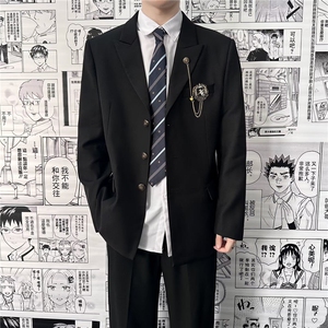 通用男生制服一套西服宽松痞帅春夏秋季演出班服西装外套潮-XY48图片