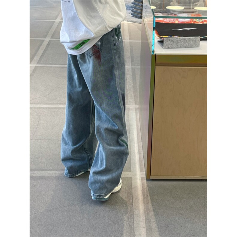 【网图】复古蓝泼墨破洞牛仔裤男款夏季美式vibe裤子KNZ01CC-P48,男装牛仔裤,星座1007（原301D）