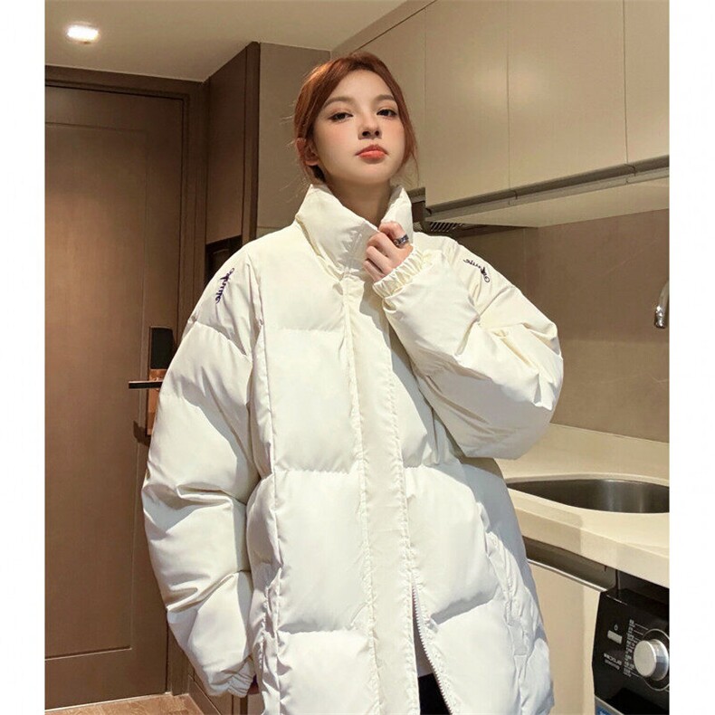 情侣装冬装 港风pu软皮刺绣棉服 棉衣休闲加厚外套男 G1108 P128图片