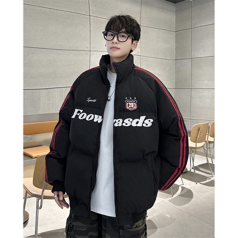 手充棉港风潮牌宽松百搭立领时尚保暖男棉服XZ212-1-QMY9093-P105,男装棉衣,星座212-1