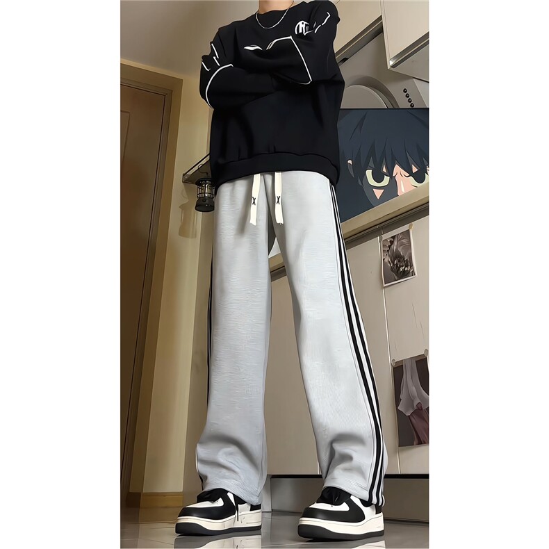加长版裤子男款高个子188休闲条纹卫裤115cm运动裤KZ017P48,男装休闲裤,电商B312