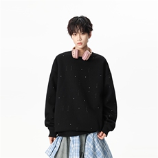 311B-1-9109-P33控59时尚高街套头卫衣拼接宽松休闲百搭上衣，男装卫衣，星座311B-1