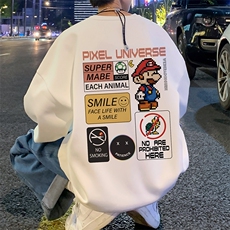 W315P35加绒45港风圆领卫衣宽松美式ins潮牌卡通小熊外套vintage，女装短外套，星座304A