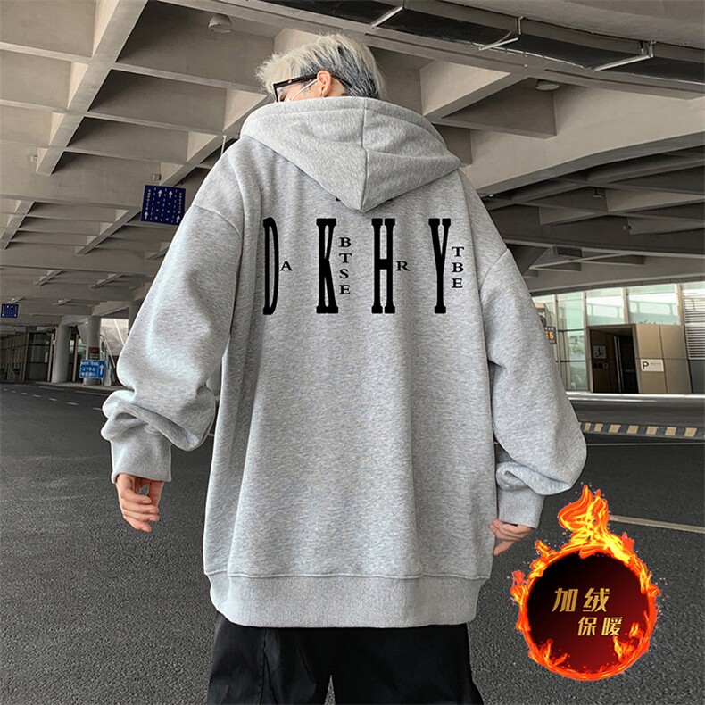 抖音得物高品质360G重磅阔版宽松光版纯色连帽卫衣外套KS164特P45图片