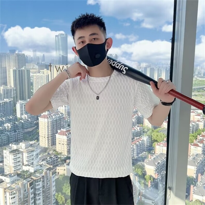 时尚半袖高级感设计2024夏季男修身潮流时尚短袖T恤男装T219,男装T恤,星座1116A-2（原606A-1）