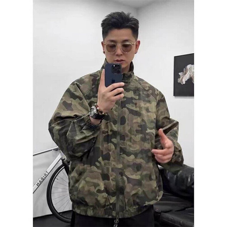 原版有网格夏季立领薄款迷彩防晒衣格纹外套男女FS002/P60，男装防晒衣，星座205-3