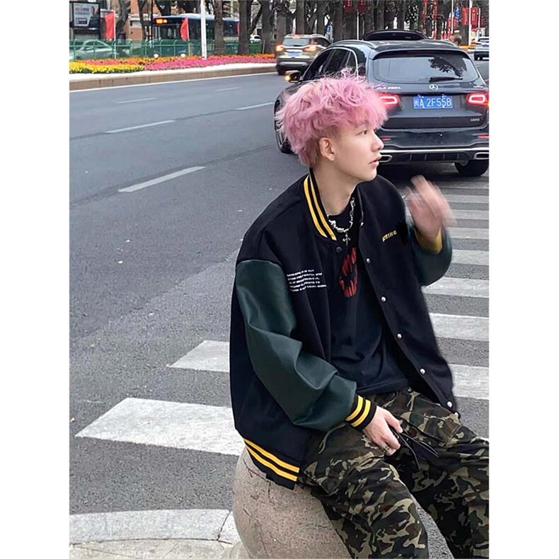 双层全刺绣麂皮绒美式复古棒球服男夹克情侣高街hiphop外套潮JK85,男装夹克,星座310B-1