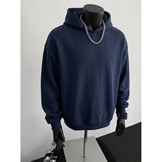 26春装新款高品质男女美式高街全棉无口袋无帽绳纯色连帽卫衣CM20，男装卫衣，电商A486