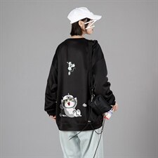 2021秋季新蒙马特日系大码男潮宽松港风卡通印花卫衣W5053-P28，男装卫衣，电商A001