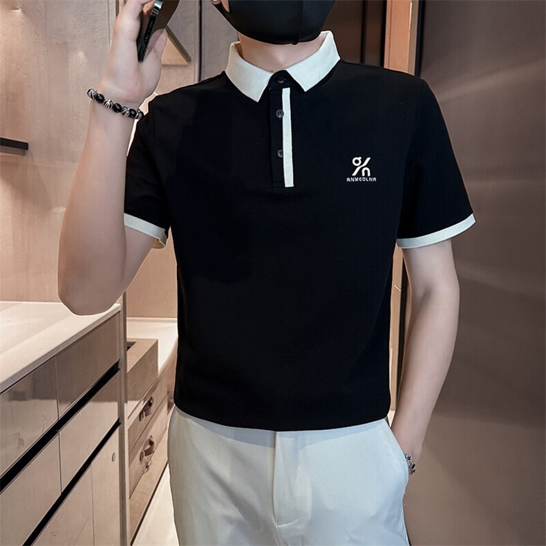 2025夏季短袖T恤翻领刺绣新款Polo衫22535-P50,男装Polo衫,电商D342