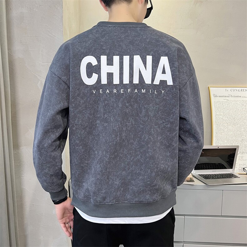 2024秋季新款大满花印花圆领宽松休闲卫衣男打底衫T2953-p65,男装卫衣,电商D303