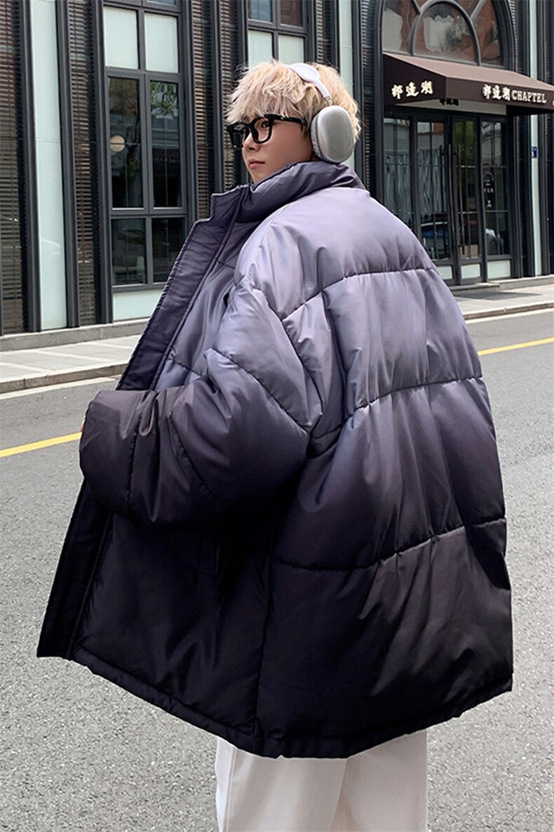 渐变棉衣立领棉服情侣棉袄冬装面包服男女外套3351-P80控118,男装棉衣,星座207