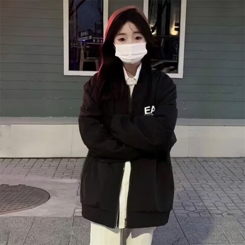 春秋冬季简约复古棒球服男女情侣款加厚棉衣休闲潮牌外套飞行夹克,男装夹克,星座506A