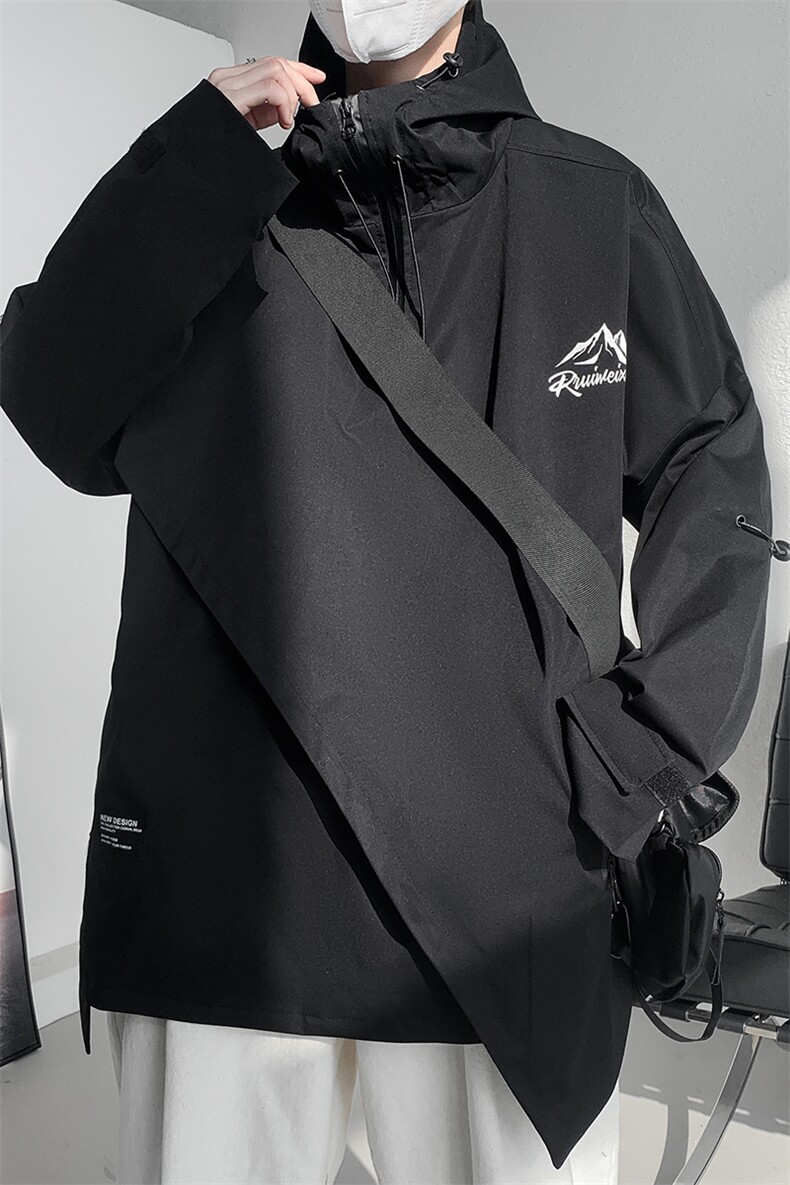现货L到8XL2025秋季新款连帽冲锋衣夹克外套男加肥加大码胖子胖人,男装夹克,钱塘717(原712)