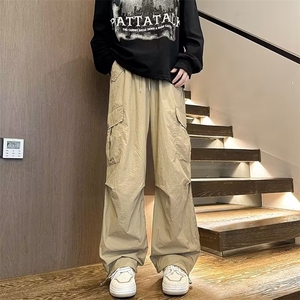 降落伞兵工装裤子男夏季薄款速干裤潮牌美式复古机能冲锋裤图片