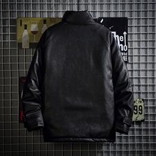 网格日系缉明线休闲皮衣男秋季时尚青年皮夹克A090-MY75P125限158，男装棉衣，电商A089-1