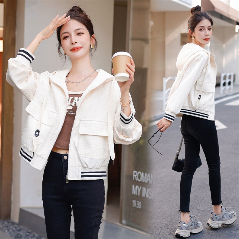 现货！！2023秋季新款休闲外套女时尚宽松百搭夹克气质，女装短外套，以桐