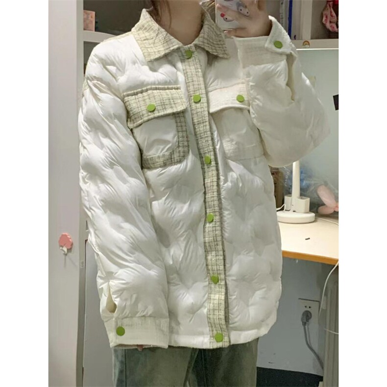 韩版小众小香风潮牌棉衣高级设计感男女米色短款棉服MW367,男装棉衣,星座1116A（原606A-3）