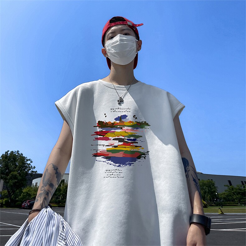 量大优供视频得物直播品230克夏季麂皮绒背心无袖T恤BJ276，男装背心/马甲，电商A486