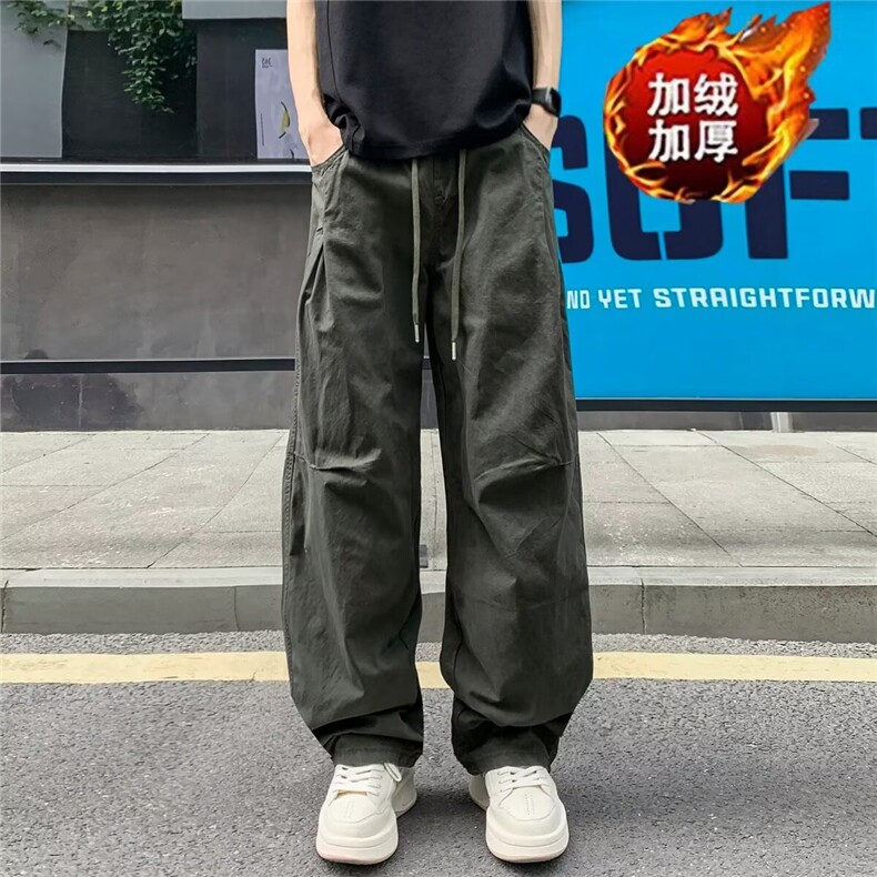 秋冬季新款工装裤复古做旧设计感阔腿直筒休闲裤男装7912P60,男装工装外套,星座410-2