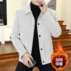 秋冬新款男士商务休闲毛呢大衣短款翻领夹克外套上衣D21P145控238图片