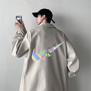2024新款大码港风几物风反光大钩教练休闲夹克男装外套JK1603-P50图片
