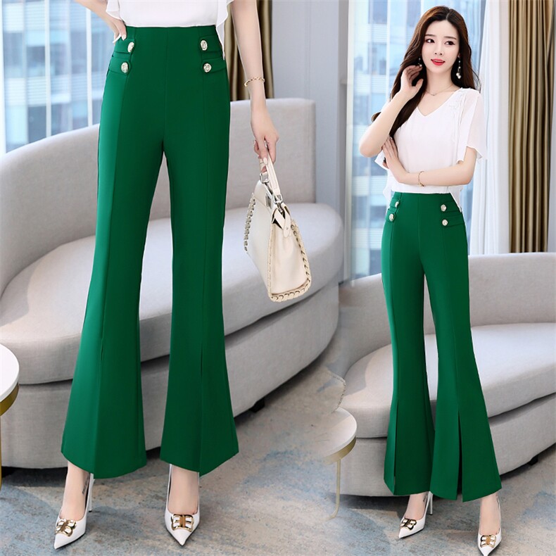 时尚显瘦高腰阔腿裤女夏季新款气质百搭通勤休闲裤，女装休闲裤，火爆靓佳人